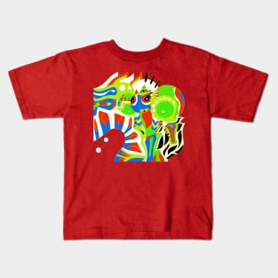 red samurai alien mecha robot ecopop Kids T-Shirt